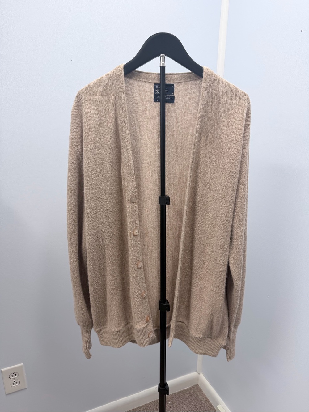 jcpenney Beige Open-Front Men's Cardigan Sweater